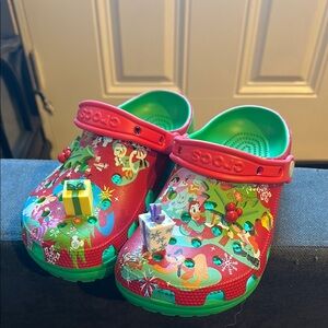 Crocs Red and Green Holiday Clogs